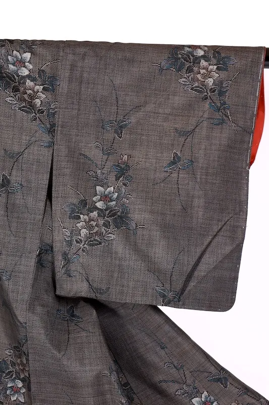 Oshima Tsumugi(Japan kimono) – Brand New & Unused – Tokiemon – Indigo, White, Purple, Brown – Mud-dyed & Plant-dyed – Certificate Included – K314