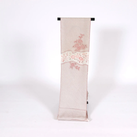 Brand new, unsewn *haori*  all-over *shibori* (tie-dye) in *hikitta* style; light brown with floral design / B006