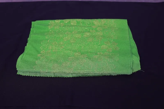 used Stole – Green & Gold – Cherry Blossom Petals – Os4