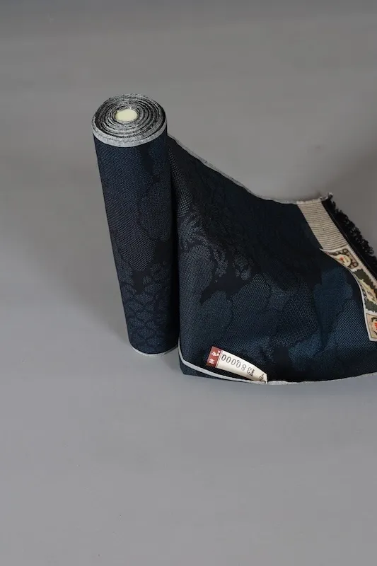 Silk textileIshige Yuki Tsumugi Silk Fabric, Brand New, Indigo Shades, Cloud Pattern, Hundred Tortoiseshell Pattern, Handwoven, L144