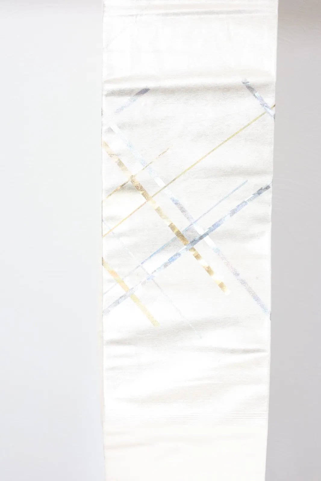 Nagoya Obi(used sash) – Traditional Craftsmanship by Shohei Hori – Hikihaku (Gold/Silver/Pearl Leaf) R127