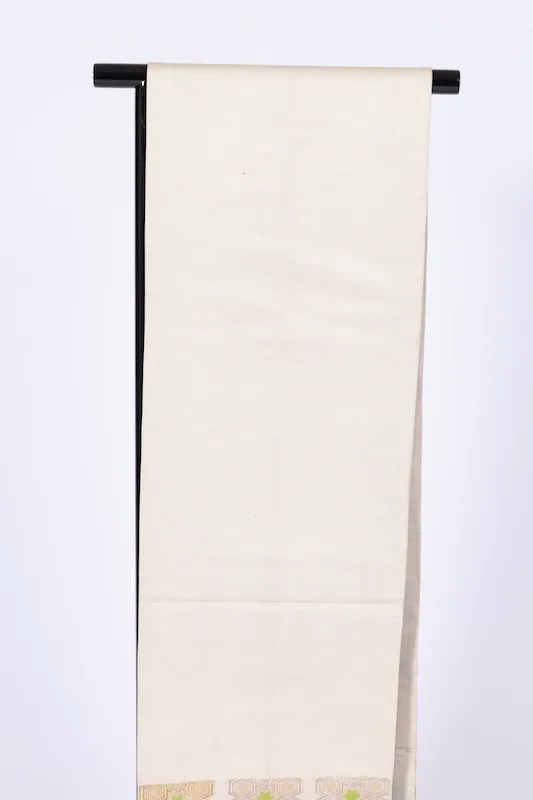 Fukuro obi (formal sash) - White, Gold, Purple, Green, Brown Q14