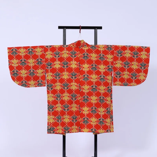 Wool used Haori – Red & Yellow – Mandarin Orange Pattern /850