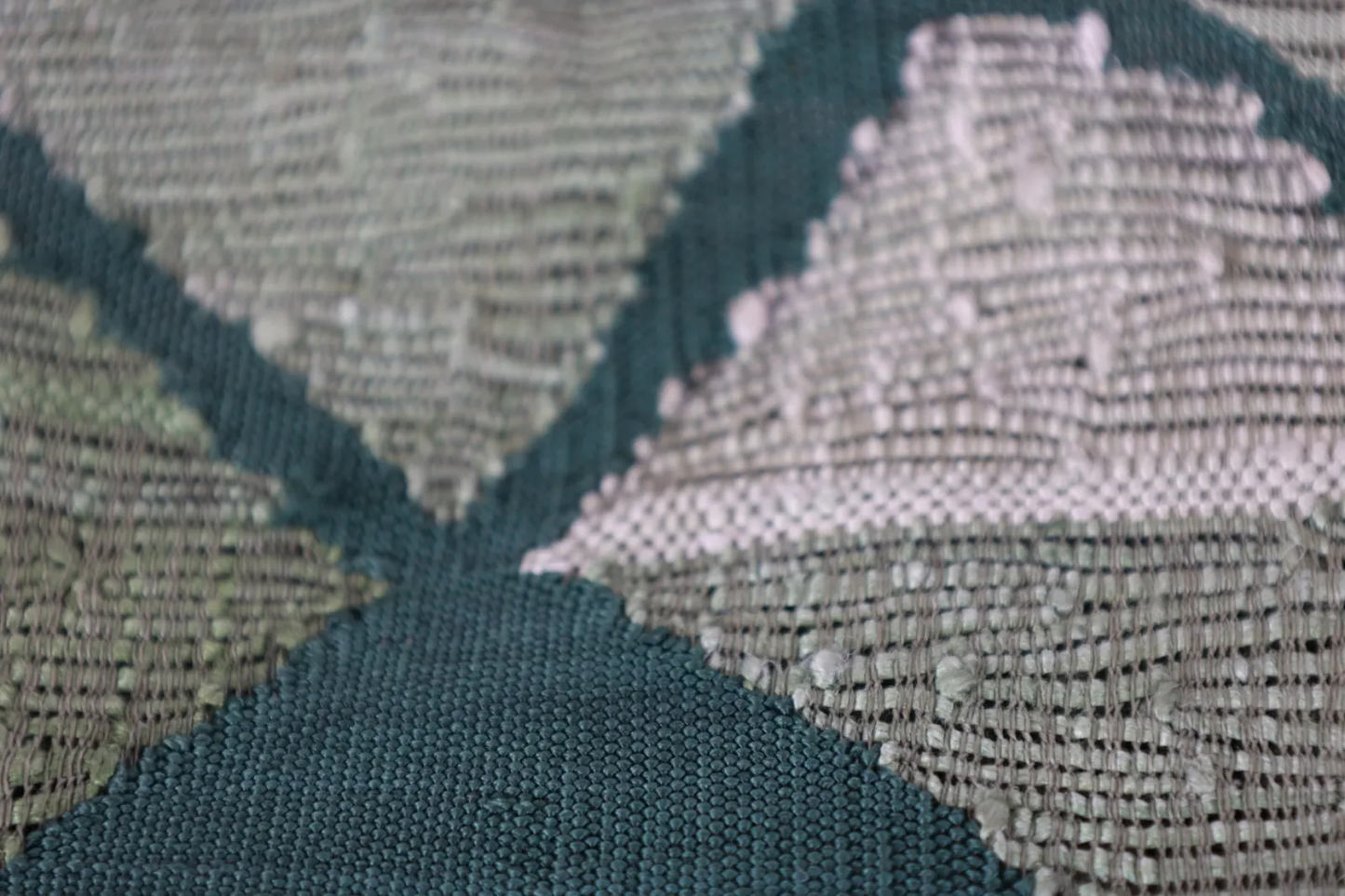 Summer Nagoya obi used(sash), Rikyu color shades, abstract pattern, hand-woven, L23