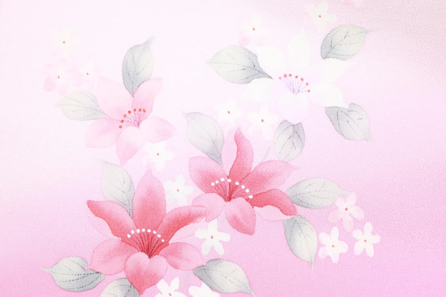 Nagoya Obi(used sash) – Shades of cherry blossom pink, white, and green; (R117)