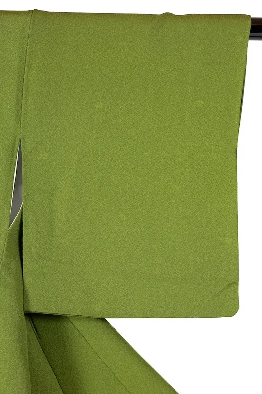 Japan used kimono (Iromuji), green, crest(K286).