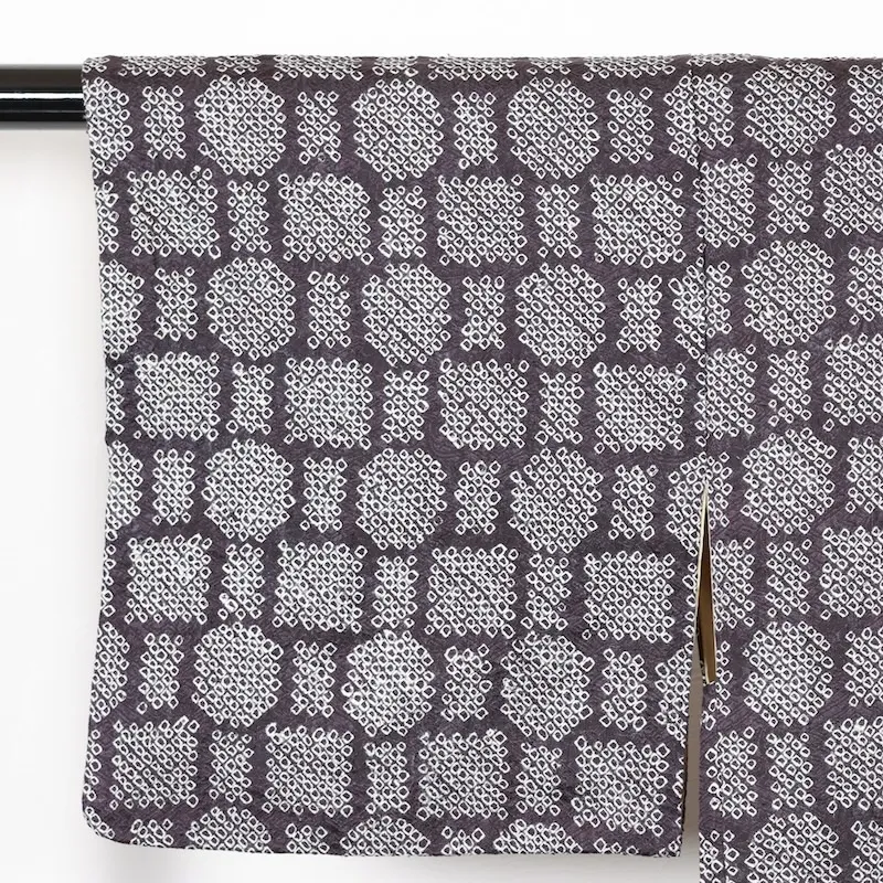 Japan used Haori – Purple and White – Hikita Shibori – Geometric Pattern  – T269