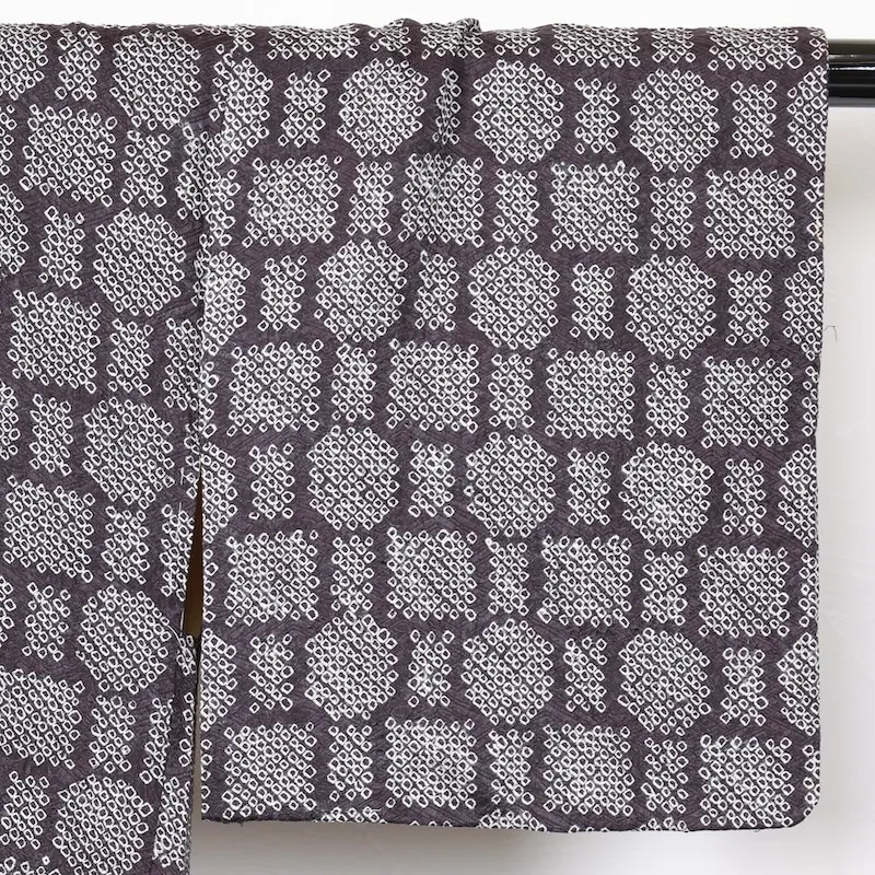 Japan used Haori – Purple and White – Hikita Shibori – Geometric Pattern  – T269
