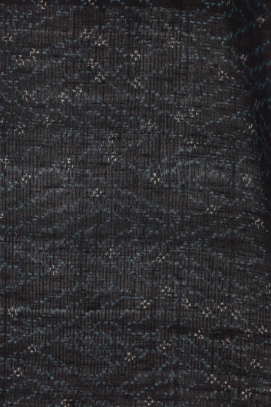 Tsumugi Silk(Japan Pre-loved kimono): Shades of Indigo and White (A075)