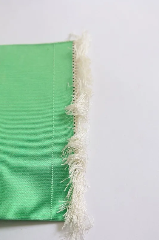 Nagoya obi used (sash), tapestry weave, peppermint green, silver, butterfly pattern, L33