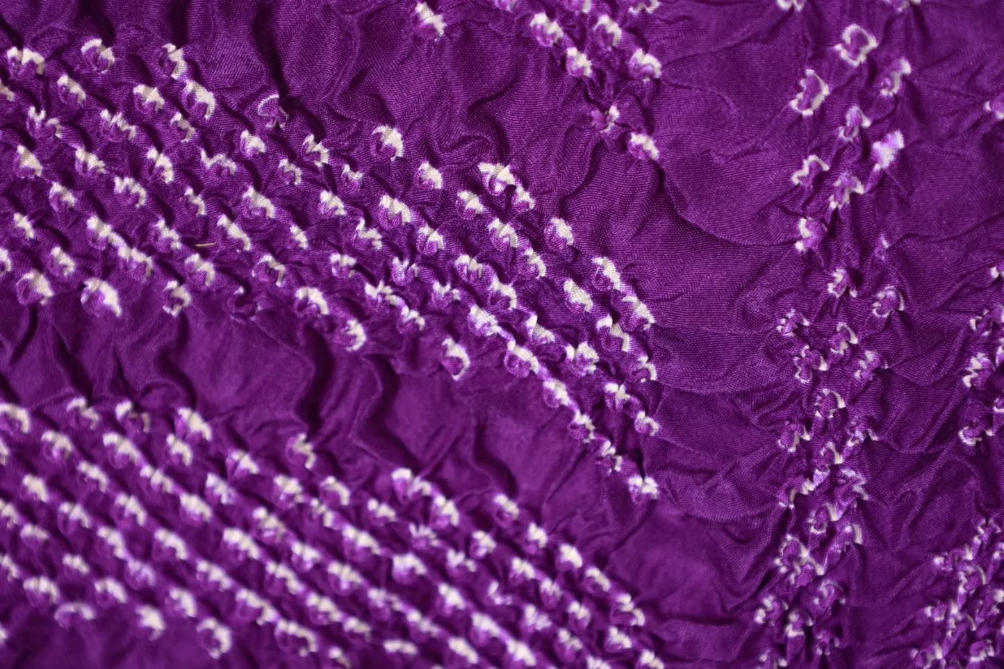 Yukata obi (used sash) - purple and white, kanoko shibori (fawn spot tie-dye) pattern, R66