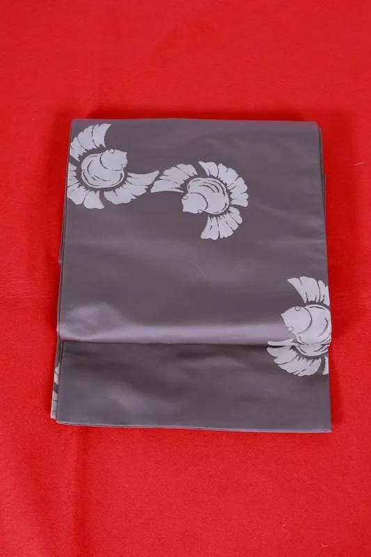 Fukuro obi used( sash), by Tsujimura Jusaburo, brown, Fukura Suzume B