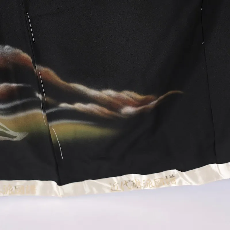 　Japan Kimono – Brand New, Untailored – Cranes, Rimpa Style, Kyo-Yuzen Dyeing / 1359
