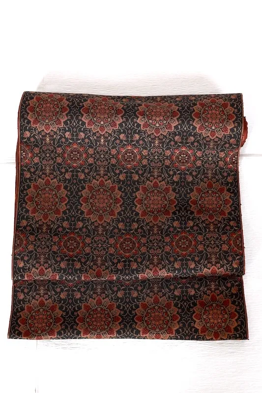 Nagoya Obi(fabric) – Brand New, Untailored – Black, Red, Brown –A415
