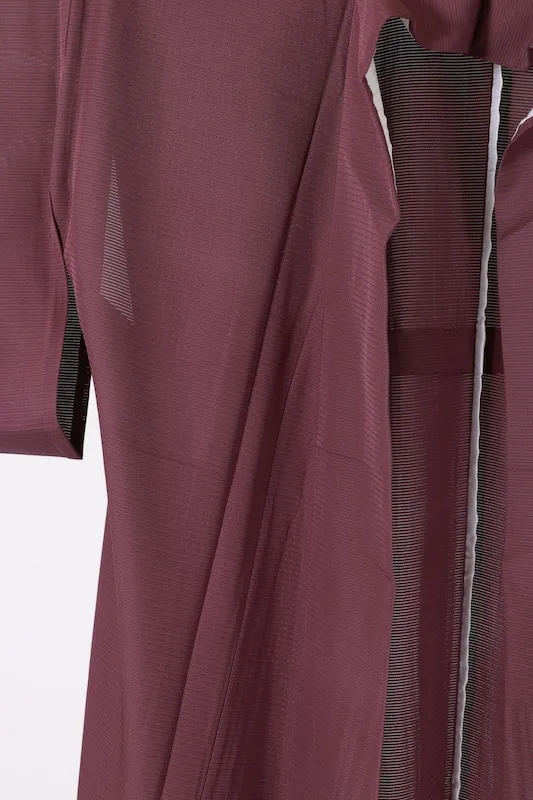 Summer-colored plain kimono used, ro-style, purple, L60