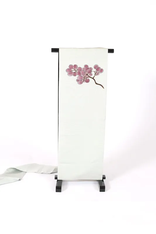 Nagoya obi used (sash), Shioze silk, Chigusa-nezumi (grayish gray), purple, hand-painted, L2
