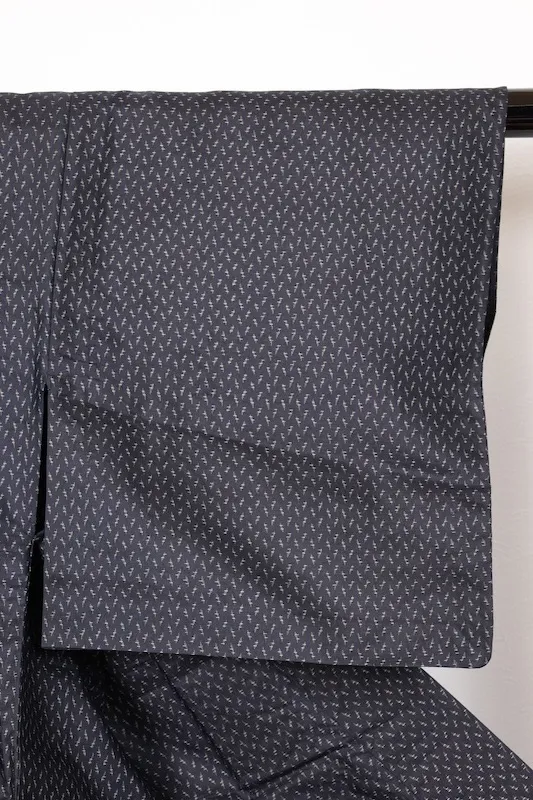 Tsumugi,(used kimono) Indigo, Brown, Kasuri (Ikat), Hand-woven, R38