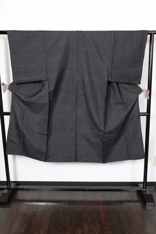 Men's Tsumugi(used kimono) – Indigo & White Kasuri – Hand-woven – R39