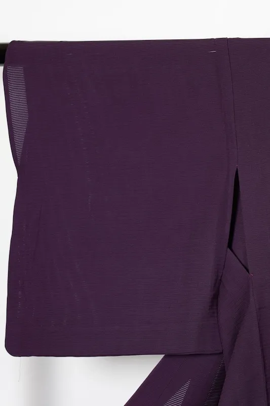 Summer-used kimono, ro (black), purple, single crest (Maru ni Gosan no Kiri), R11