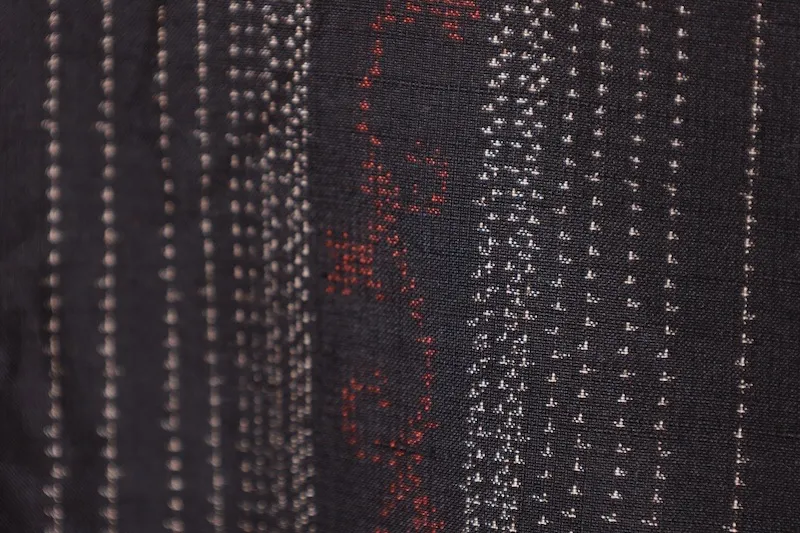Yonezawa Tsumugi (Japan used kimono silk), floss silk, shades of brown and red, plant-dyed, handwoven, R167