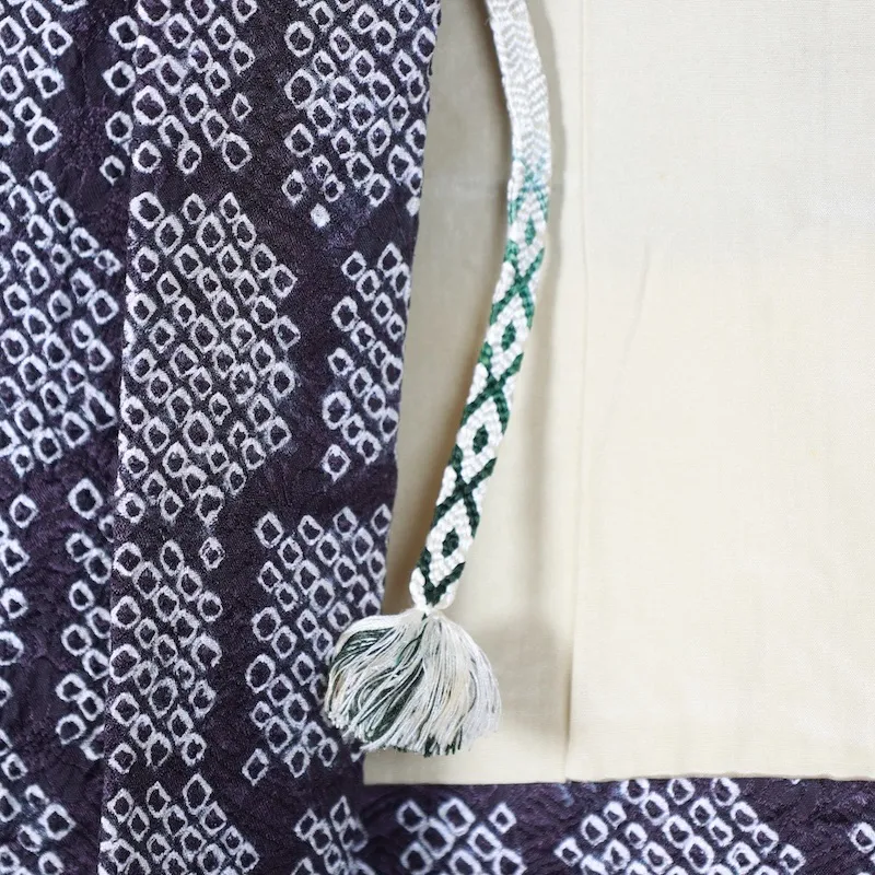 Japan used Haori – Purple and White – Hikita Shibori – Geometric Pattern  – T269