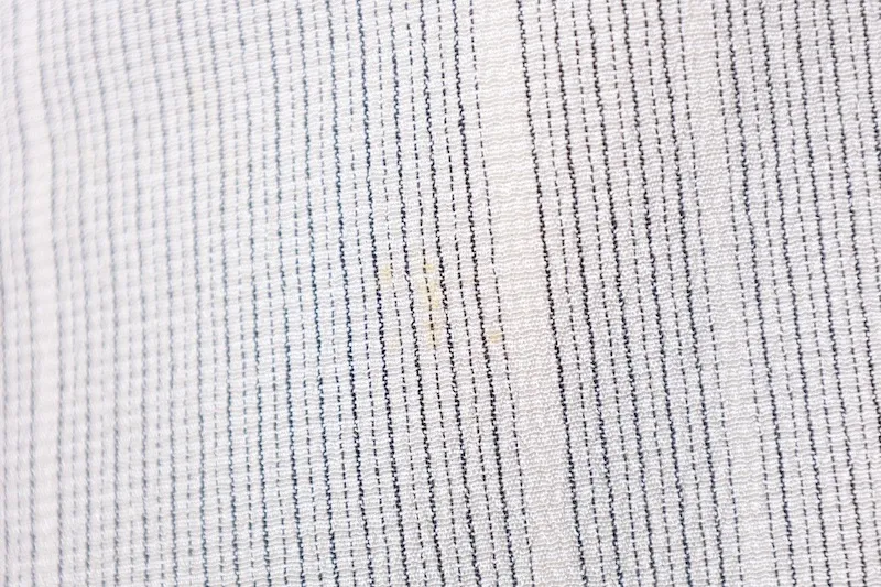 Shiozawa Tsumugi(Japanese kimono silk), white and black, irregular stripe pattern, handwoven, R23