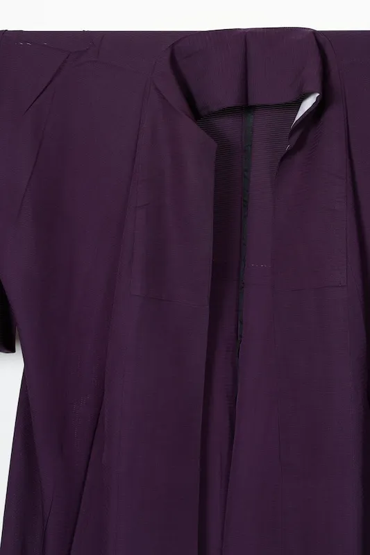 Summer-used kimono, ro (black), purple, single crest (Maru ni Gosan no Kiri), R11