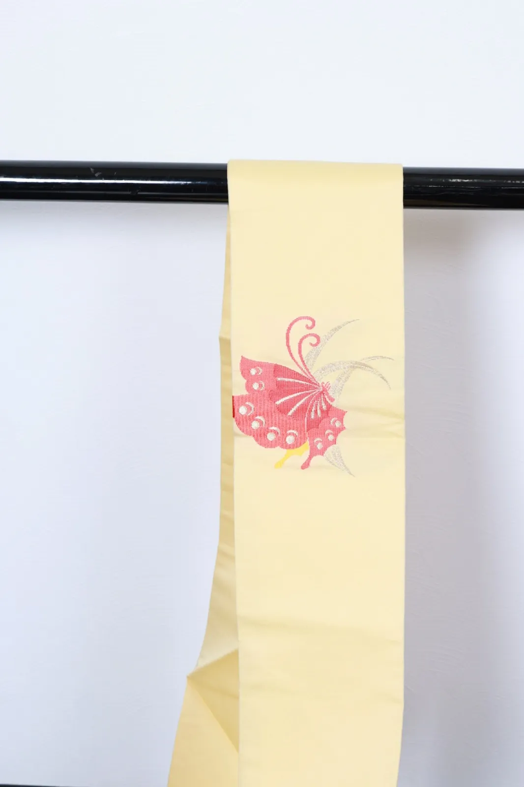 Nagoya Obi – Lemon Yellow, Red, Yellow, White, Gold, Silver – Butterflies – R114