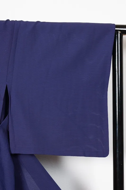 Summer used kimono, navy blue, single crest (Gosan no Kiri), R10