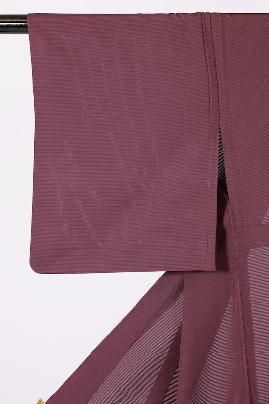 Summer-colored plain kimono used, ro-style, purple, L60