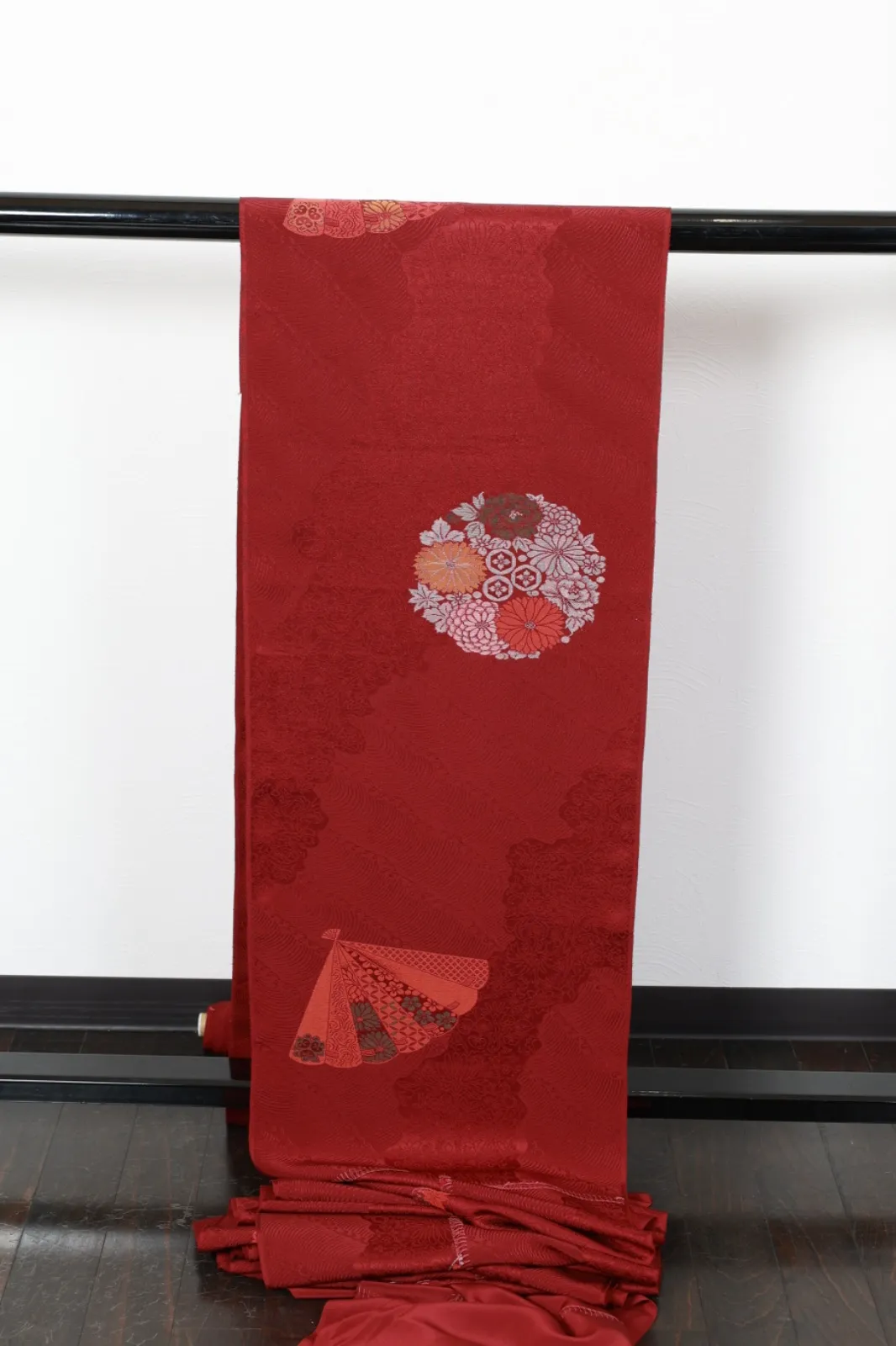 Nishijin -used material Flowers and Fans - b80