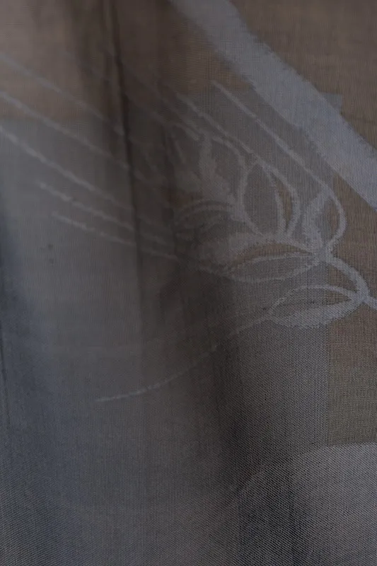 Summer kimono used, patterned gauze fabric, black and indigo, floral and geometric patterns, L66