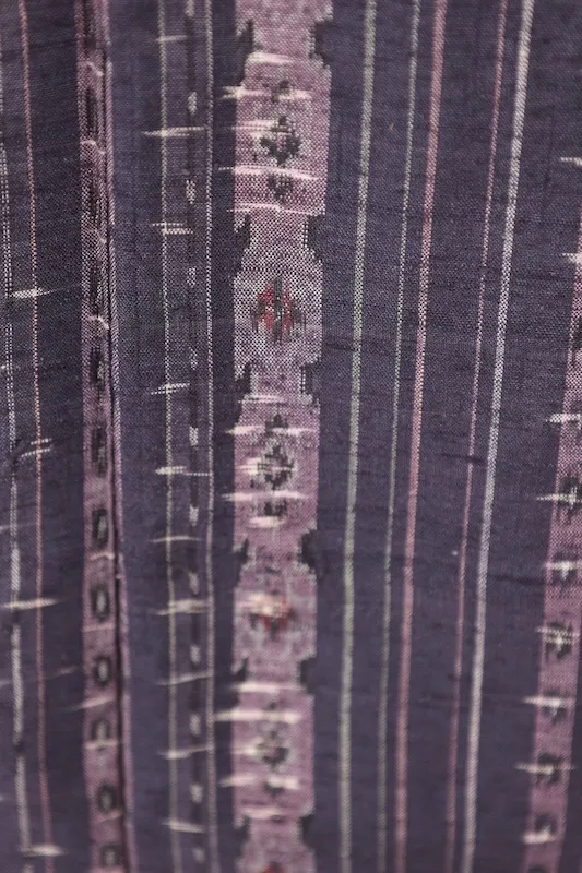 Akagi Tsumugi(Japan Pre-loved kimono) Shades of Purple, White, and Brown (A089)