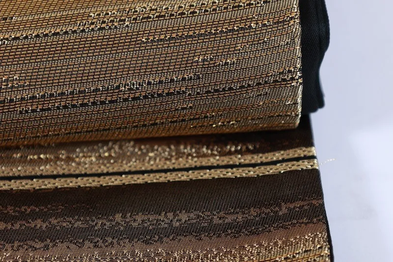 Fukuro obi used(formal sash), gold shades and black, mist pattern, L25