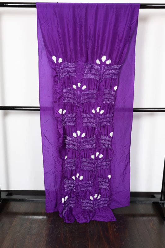 Yukata obi (used sash) - purple and white, kanoko shibori (fawn spot tie-dye) pattern, R66