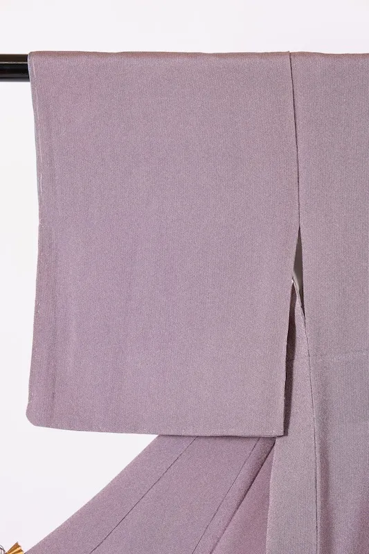 Edo Komon (traditional Japanese kimono fabric), brand new, unused, shades of purple, fine hair stripes, hand-carved, by Sumida Hattori, B1423