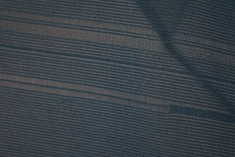 Summer  Komon (used Kimono) – *Ro* Weave – Iron Navy – Horizontal Stripe Pattern – R36
