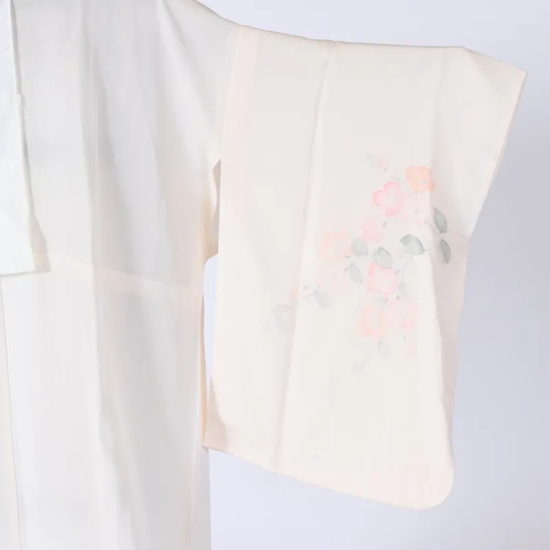 Nagajuban (used Under-kimono) Floral – Pale Pink – Sumi-style – A135