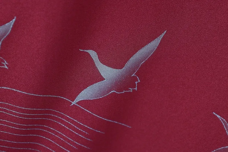 Japan used Kimono – Red, Gold, Cherry Blossom Pink, Wine – Cranes, Waves, Cart – Embroidery – Kyo-Yuzen – B1048