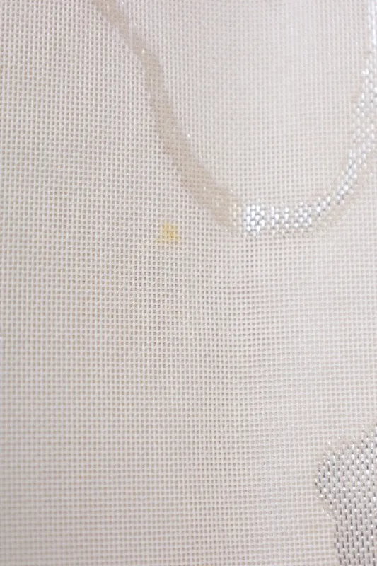 Sommer-Obi used (Schärpe) – Weiß, Lila, Silber, Blumenmuster – L11