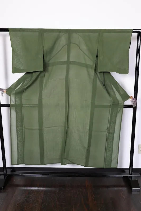 Summer(Japan used kimono) fabric,  green, R16