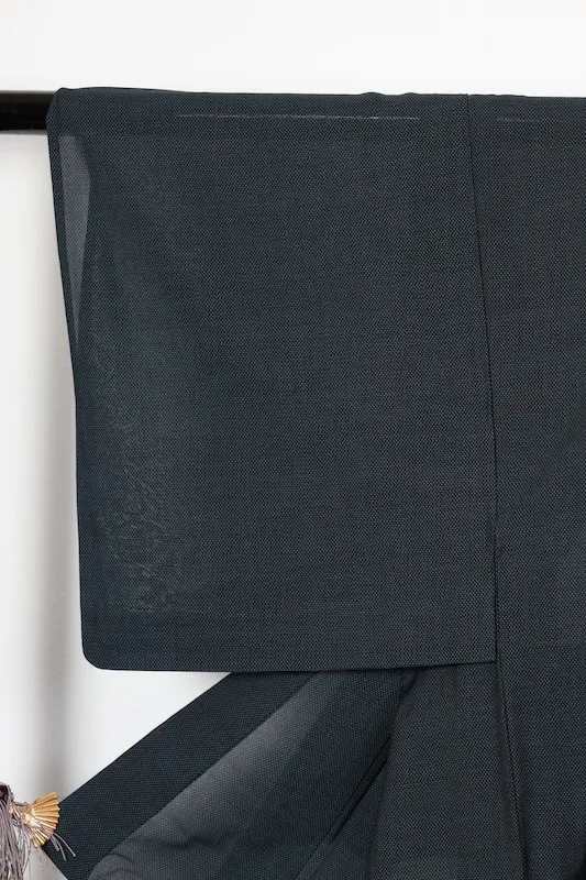 Men's Summer(Japan used kimono) Authentic Oshima Tsumugi Silk Fabric, Indigo Shades,  R144