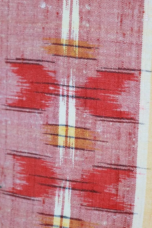 Tsumugi(Japan Pre-loved kimono) kinari midori aka kuro kikagakumoyō teori B 1488