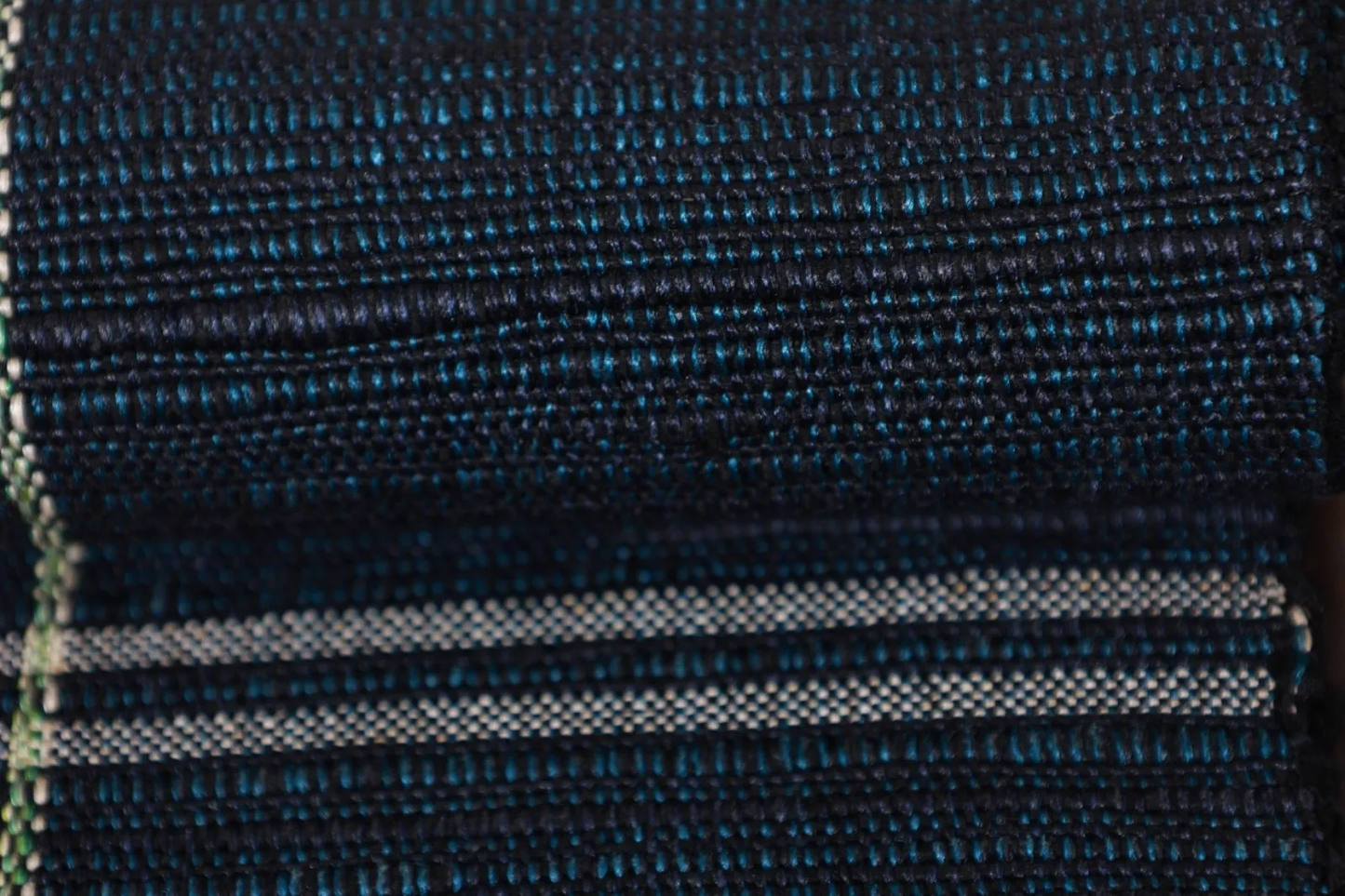 Nagoya Obi(used sash) – Indigo, Green, Dark Crimson (R136)
