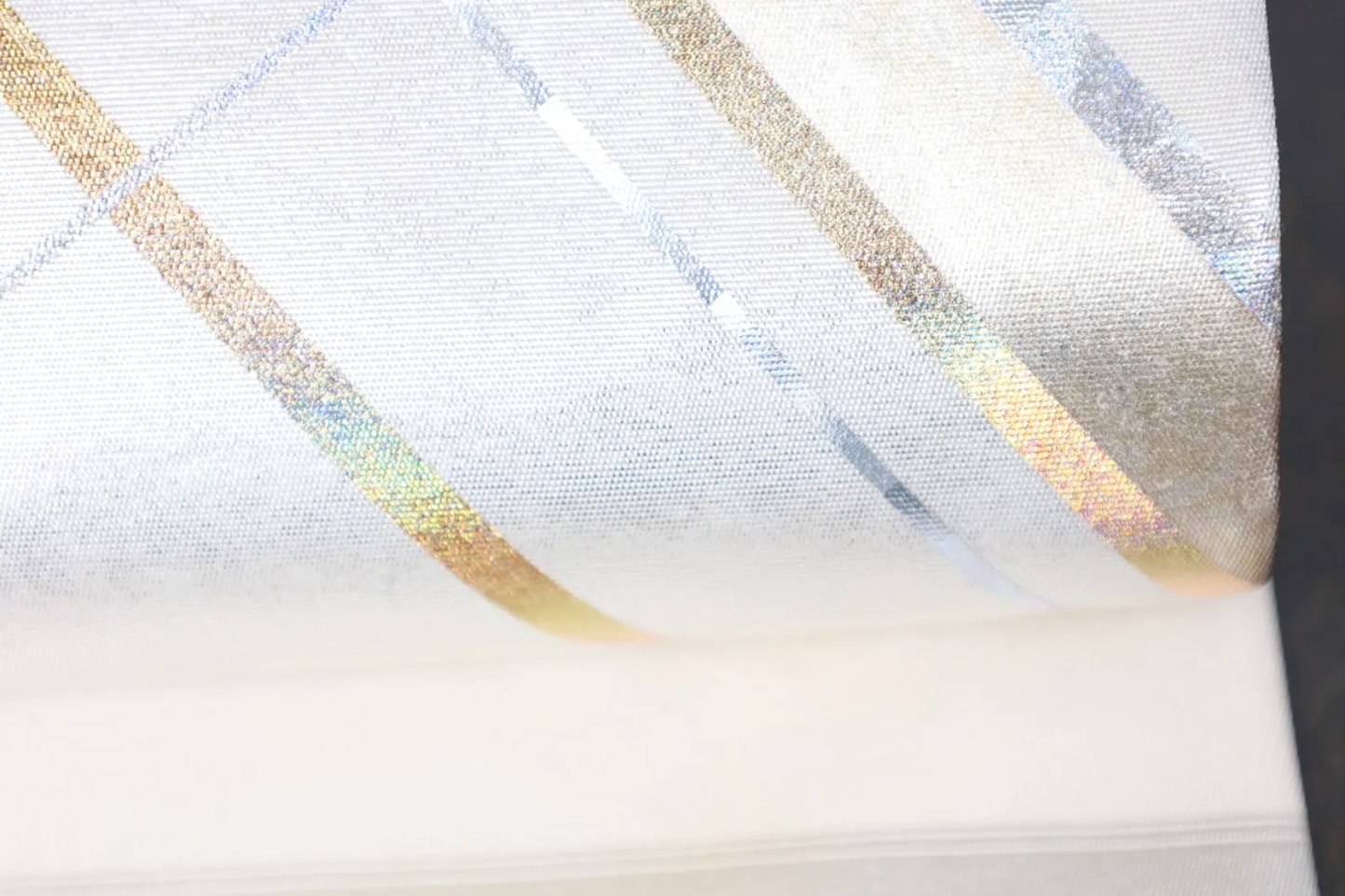 Nagoya Obi(used sash) – Traditional Craftsmanship by Shohei Hori – Hikihaku (Gold/Silver/Pearl Leaf) R127