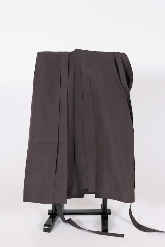 Men's Hakama used (traditional Japanese trousers), shades of brown and purple, horse riding style, striped, B1516