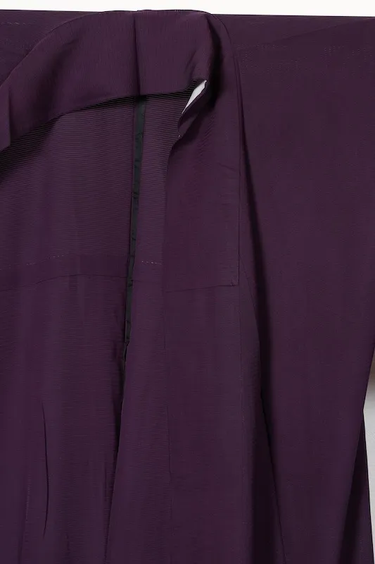 Summer-used kimono, ro (black), purple, single crest (Maru ni Gosan no Kiri), R11
