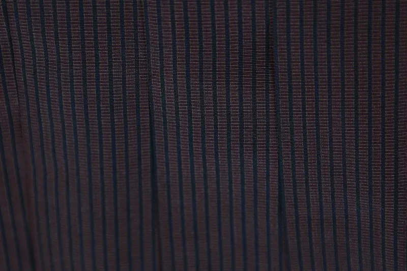 Men's Hakama used(traditional Japanese trousers) - Brown, Black, Striped, Horse Riding Style - B1514