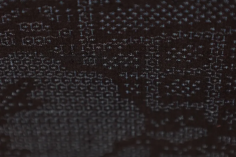 Ishige Yuki silk fabric, brand new, unstitched, shades of indigo, floral and dewdrop pattern, handwoven, 80-toe pattern, J15