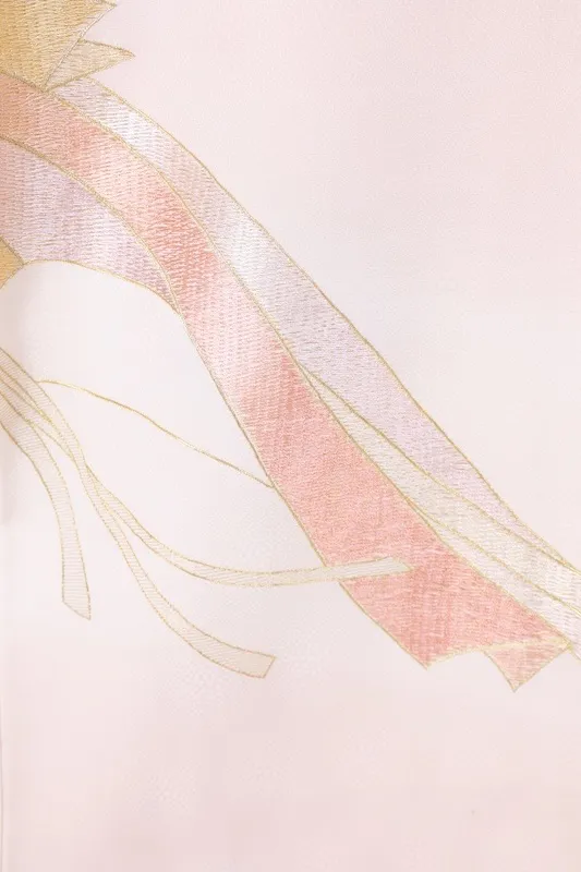 Japan used kimono – Beige, Cherry Blossom Pink, Gold, Purple, Black – Hand-Embroidered  – B1413